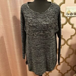 Ellen Tracy Black and White Marled Cotton XL